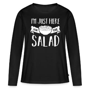 Salat Dressing Eiersalat Caesar Eisberg Feta Grün - Frauen Premium Bio Langarmshirt - Schwarz - Vorne - Julia (174cm)