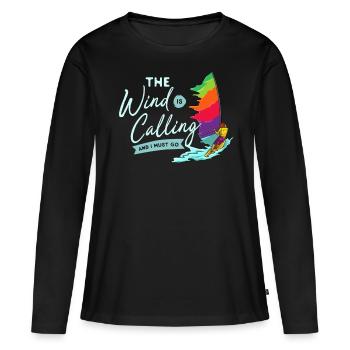 Planche à voile planche de surf planche à voile - T-shirt manches longues Premium bio Femme - noir - Devant - Julia (174cm)