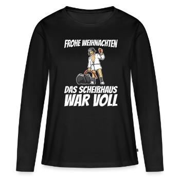 Schöne Bescherung - Frohe Weihnachten - Frauen Premium Bio Langarmshirt - Schwarz - Vorne - Julia (174cm)