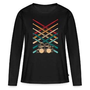 percussion - Women's Premium Organic Long Sleeve Shirt - black - Front - Julia (174cm)