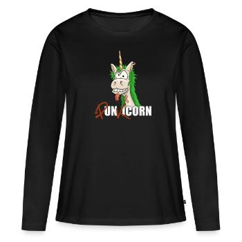 Punkicorn provocation punk licorne Iro punk rock - T-shirt manches longues Premium bio Femme - noir - Devant - Julia (174cm)