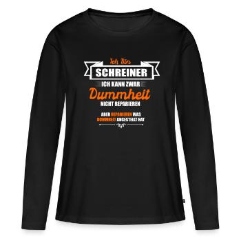 Schreiner - Frauen Premium Bio Langarmshirt - Schwarz - Vorne - Julia (174cm)