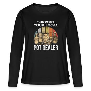 Blague drôle de potier pour les potiers d'argile - T-shirt manches longues Premium bio Femme - noir - Devant - Julia (174cm)