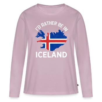 Je serais plutôt en Islande Island Europe Nordic - T-shirt manches longues Premium bio Femme - rose poudré - Devant - Julia (174cm)