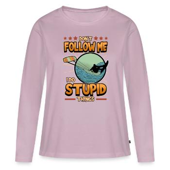 Wakeboard kite surfing saying funny gift - Women's Premium Organic Long Sleeve Shirt - dusky pink - Front - Julia (174cm)