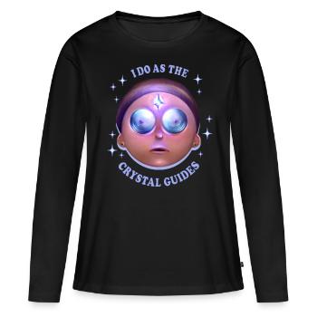 Rick & Morty Crystal Guides Morty Kopf - Frauen Premium Bio Langarmshirt - Schwarz - Vorne - Julia (174cm)
