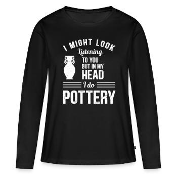 Töpfern - Frauen Premium Bio Langarmshirt - Schwarz - Vorne - Julia (174cm)