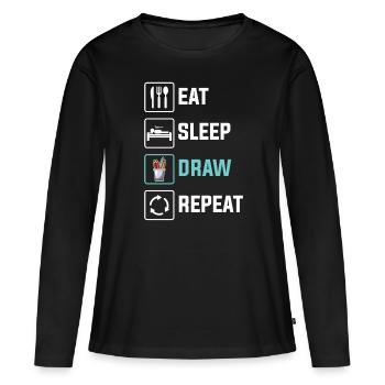 Artistes - T-shirt manches longues Premium bio Femme - noir - Devant - Julia (174cm)