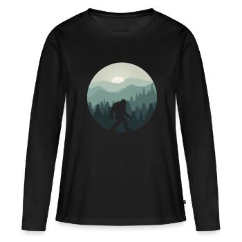 Bigfoot Berg Wald Sasquatch Fan - Frauen Premium Bio Langarmshirt - Schwarz - Vorne - Julia (174cm)
