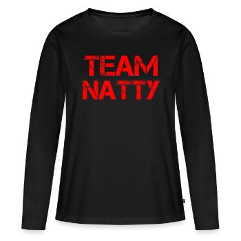 Équipe Natty 2 - T-shirt manches longues Premium bio Femme - noir - Devant - Julia (174cm)