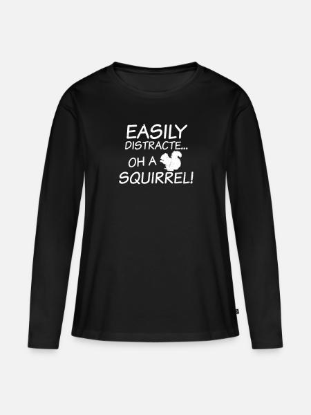 ADHD Easily Distracted Gift - Women's Premium Organic Long Sleeve Shirt - black