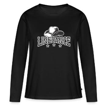 Linedance Hut Line Dancer Land Musik Lover - Frauen Premium Bio Langarmshirt - Schwarz - Vorne - Julia (174cm)