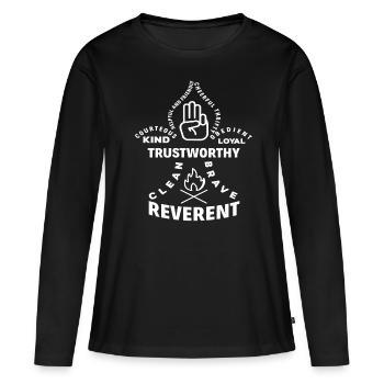 scout - T-shirt manches longues Premium bio Femme - noir - Devant - Julia (174cm)
