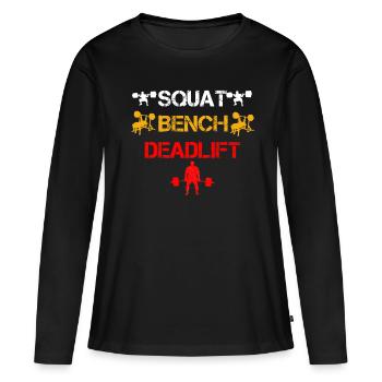 Squat Bench Deadlift 3 - Frauen Premium Bio Langarmshirt - Schwarz - Vorne - Julia (174cm)