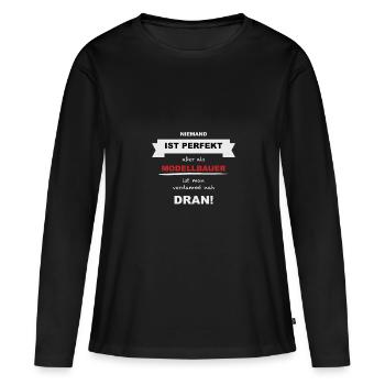 Modellbauer Modellbau Hobbybastler - Frauen Premium Bio Langarmshirt - Schwarz - Vorne - Julia (174cm)