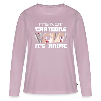 Anime - T-shirt manches longues Premium bio Femme - rose poudré - Devant - Julia (174cm)