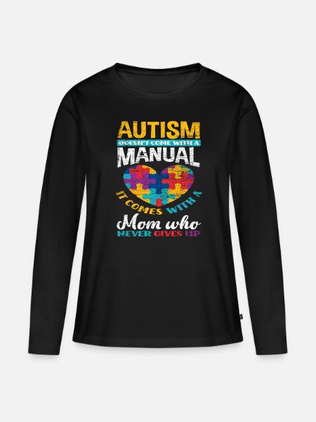 Autismus Mutter - Frauen Premium Bio Langarmshirt - Schwarz