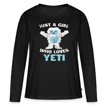 Bigfoot Mädchen Yeti - Frauen Premium Bio Langarmshirt - Schwarz - Vorne - Julia (174cm)