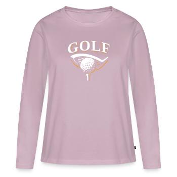 golf - T-shirt manches longues Premium bio Femme - rose poudré - Devant - Julia (174cm)