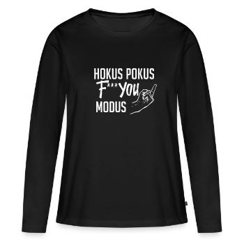 Hocus pocus baise tes paroles puantes - T-shirt manches longues Premium bio Femme - noir - Devant - Julia (174cm)