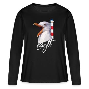 Cadeau de l'île de la mer du Nord Sylt Westerland - T-shirt manches longues Premium bio Femme - noir - Devant - Julia (174cm)