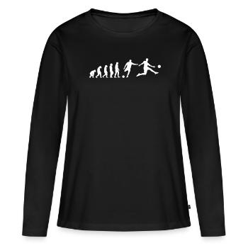 Evolution soccer player striker - Women's Premium Organic Long Sleeve Shirt - black - Front - Julia (174cm)