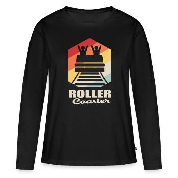 Montagnes russes - T-shirt manches longues Premium bio Femme - noir - Devant - Julia (174cm)