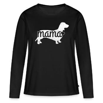 Dachshund Mom - Women's Premium Organic Long Sleeve Shirt - black - Front - Julia (174cm)
