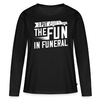 Leichenwagen Bestatter Bestattung Beerdigung - Frauen Premium Bio Langarmshirt - Schwarz - Vorne - Julia (174cm)