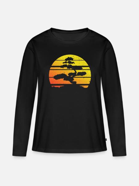 Bonsai - Frauen Premium Bio Langarmshirt - Schwarz