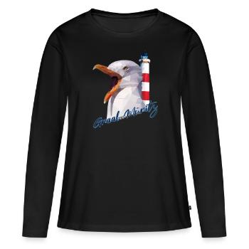 Graal Müritz cadeau de la côte de la mer Baltique de la mer Baltique - T-shirt manches longues Premium bio Femme - noir - Devant - Julia (174cm)