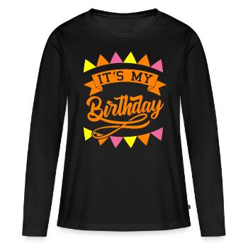 Cadeau d'anniversaire garçon anniversaire garçon - T-shirt manches longues Premium bio Femme - noir - Devant - Julia (174cm)