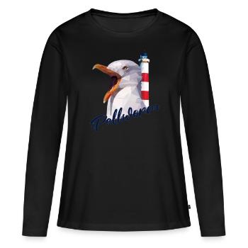 Pellworm Nordseeinsel Urlaub Geschenk Souvenir - Frauen Premium Bio Langarmshirt - Schwarz - Vorne - Julia (174cm)