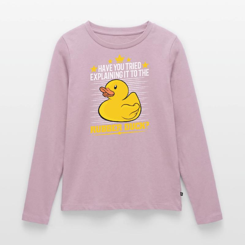 Developer Programmer Programming Duck Frauen Premium Bio Langarmshirt