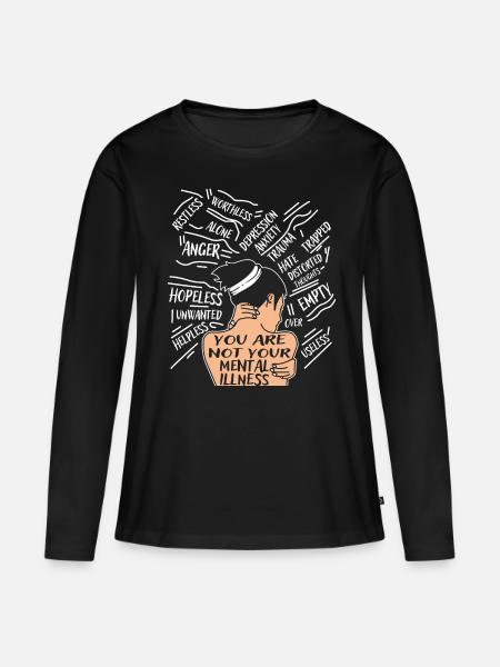 Depression - Frauen Premium Bio Langarmshirt - Schwarz