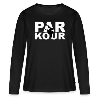 Parkour avec parkourläufere Parkour - T-shirt manches longues Premium bio Femme - noir - Devant - Julia (174cm)