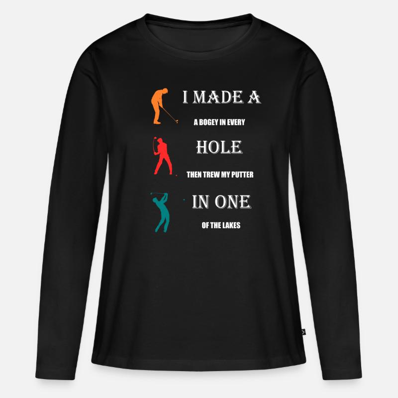 Golfen Golf Spruch Golfer Männer Geschenk - Frauen Premium Bio Langarmshirt - Schwarz