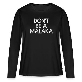 Malaka grec Grec Grec Grèce Drôle - T-shirt manches longues Premium bio Femme - noir - Devant - Julia (174cm)