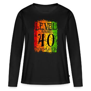 40th Birthday Gamer Level 40 complete - Women's Premium Organic Long Sleeve Shirt - black - Front - Julia (174cm)