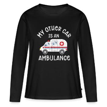 ambulanciers - T-shirt manches longues Premium bio Femme - noir - Devant - Julia (174cm)