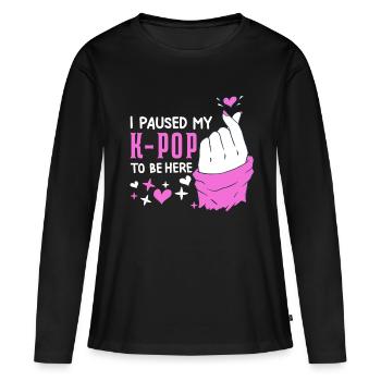 Korean Pop K-POP Südkorea Music - Frauen Premium Bio Langarmshirt - Schwarz - Vorne - Julia (174cm)