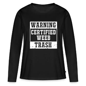 Anime Weeb Trash - T-shirt manches longues Premium bio Femme - noir - Devant - Julia (174cm)