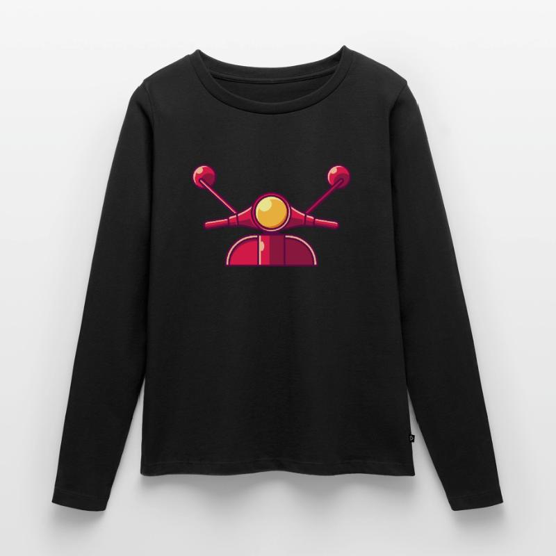 ROLLER RETRO Roller Geschenk Moped Rollerfahrer Frauen Premium Bio Langarmshirt