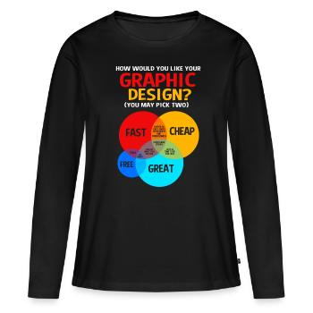 Designerin Grafiker Grafik Designer Künstler - Frauen Premium Bio Langarmshirt - Schwarz - Vorne - Julia (174cm)