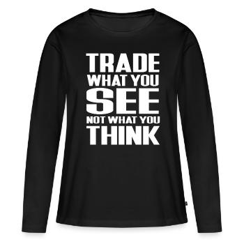 Bourse - T-shirt manches longues Premium bio Femme - noir - Devant - Julia (174cm)