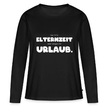 Elternzeit frischgebacken Papa Kollege Geschenk - Frauen Premium Bio Langarmshirt - Schwarz - Vorne - Julia (174cm)