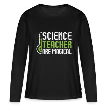 Science Professeur Science - T-shirt manches longues Premium bio Femme - noir - Devant - Julia (174cm)