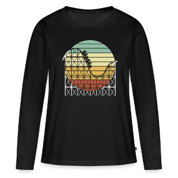 Montagnes russes - T-shirt manches longues Premium bio Femme - noir - Devant - Julia (174cm)