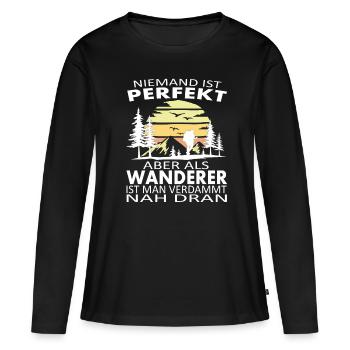 Wandern lustiger Spruch - Frauen Premium Bio Langarmshirt - Schwarz - Vorne - Julia (174cm)