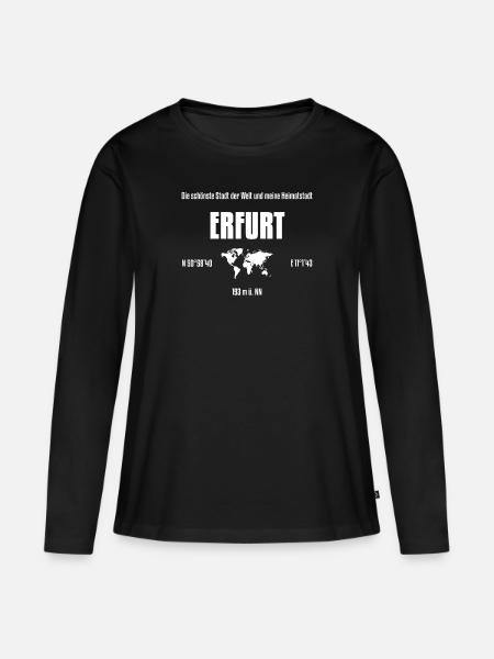 Erfurt schönste Stadt der Welt - Frauen Premium Bio Langarmshirt - Schwarz